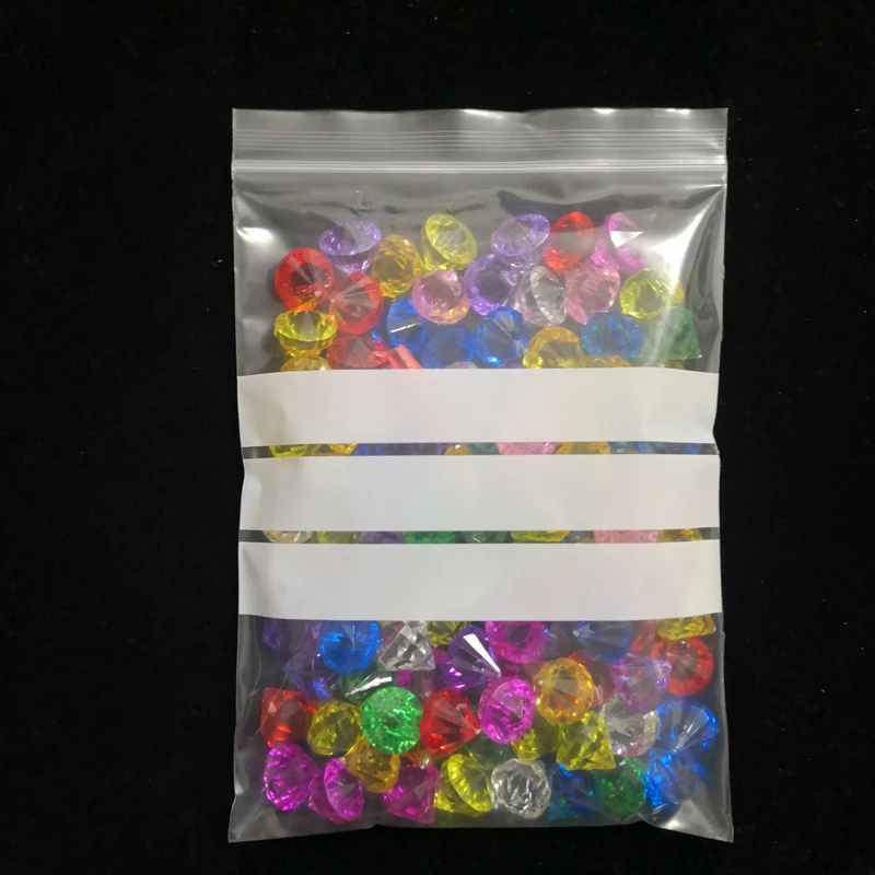 clear small size PE ziplock plastic jewelry zip lock bag with logo for gemstone