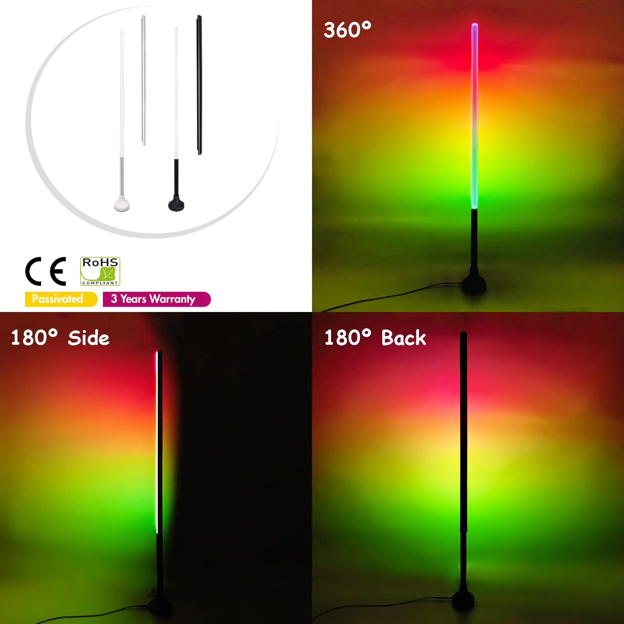 360 or 180 degrees with shield Ambiance Smart Floor Light LED APP control Smart home lights Rainbow RGB Colorful Table lamps