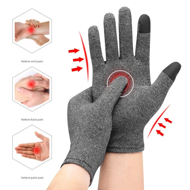 Full finger cotton compression arthritis safety  gloves with touch