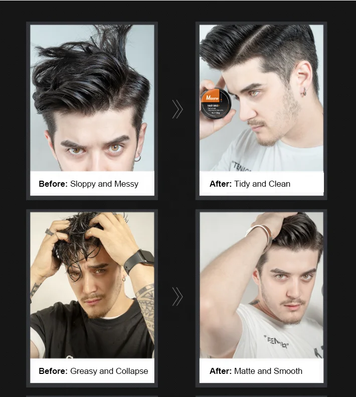 Factory Hot Sale Waterproof Natural Men Styling Wax Products Professional Hair Clay Wax Private Label