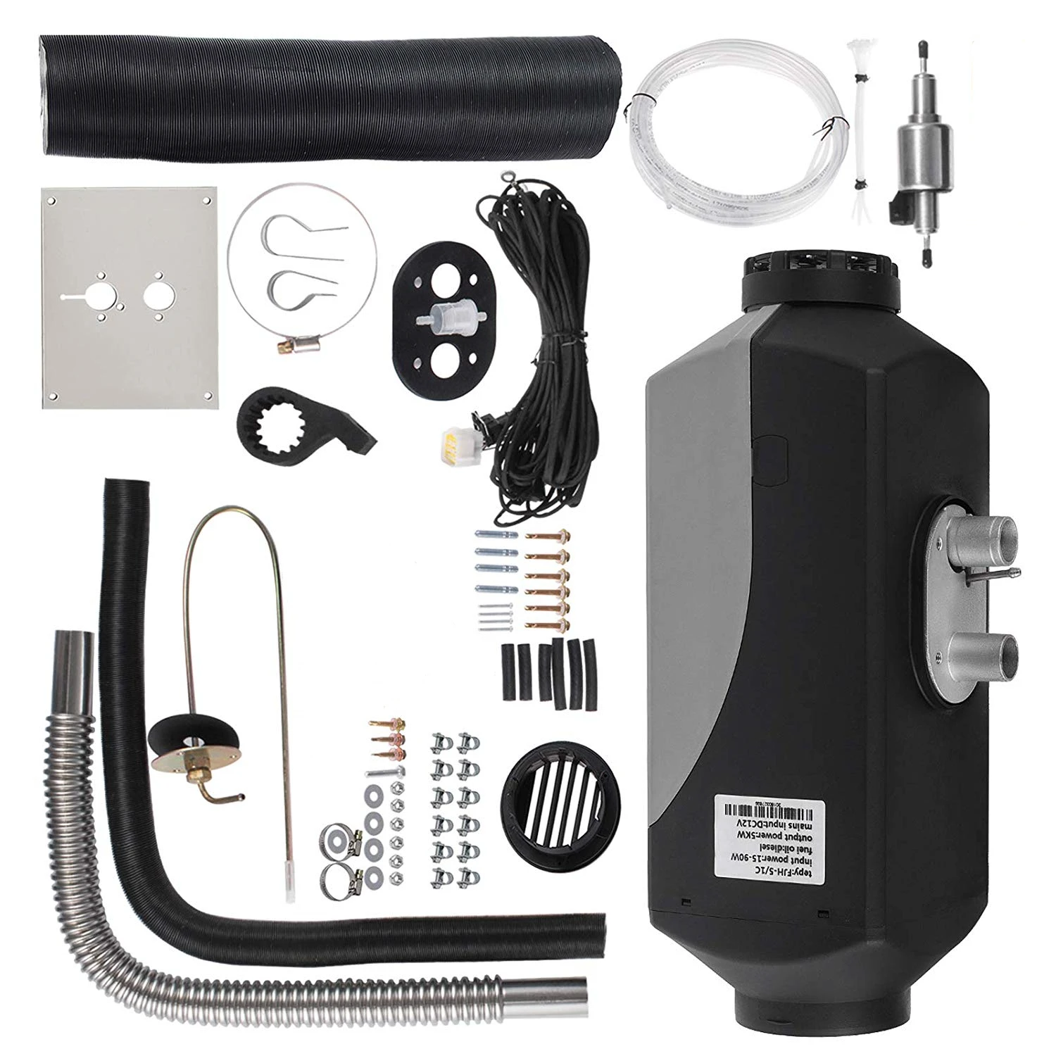 OkyRie 12V 24V 5kw Gray Parking Fuel Air Heater LCD Switch Autonomous Diesel Ignition Copper Heater For Cars Motorhome RV