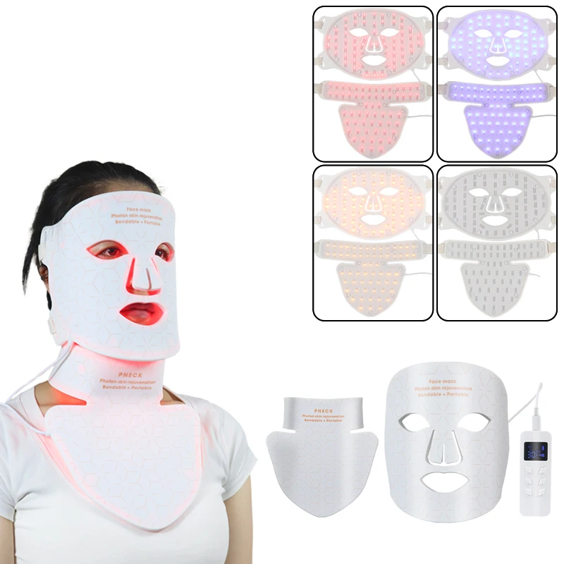 Photonic 4 Color Silicone Beauty Mask Led Red Infrared Light Therapy Mask