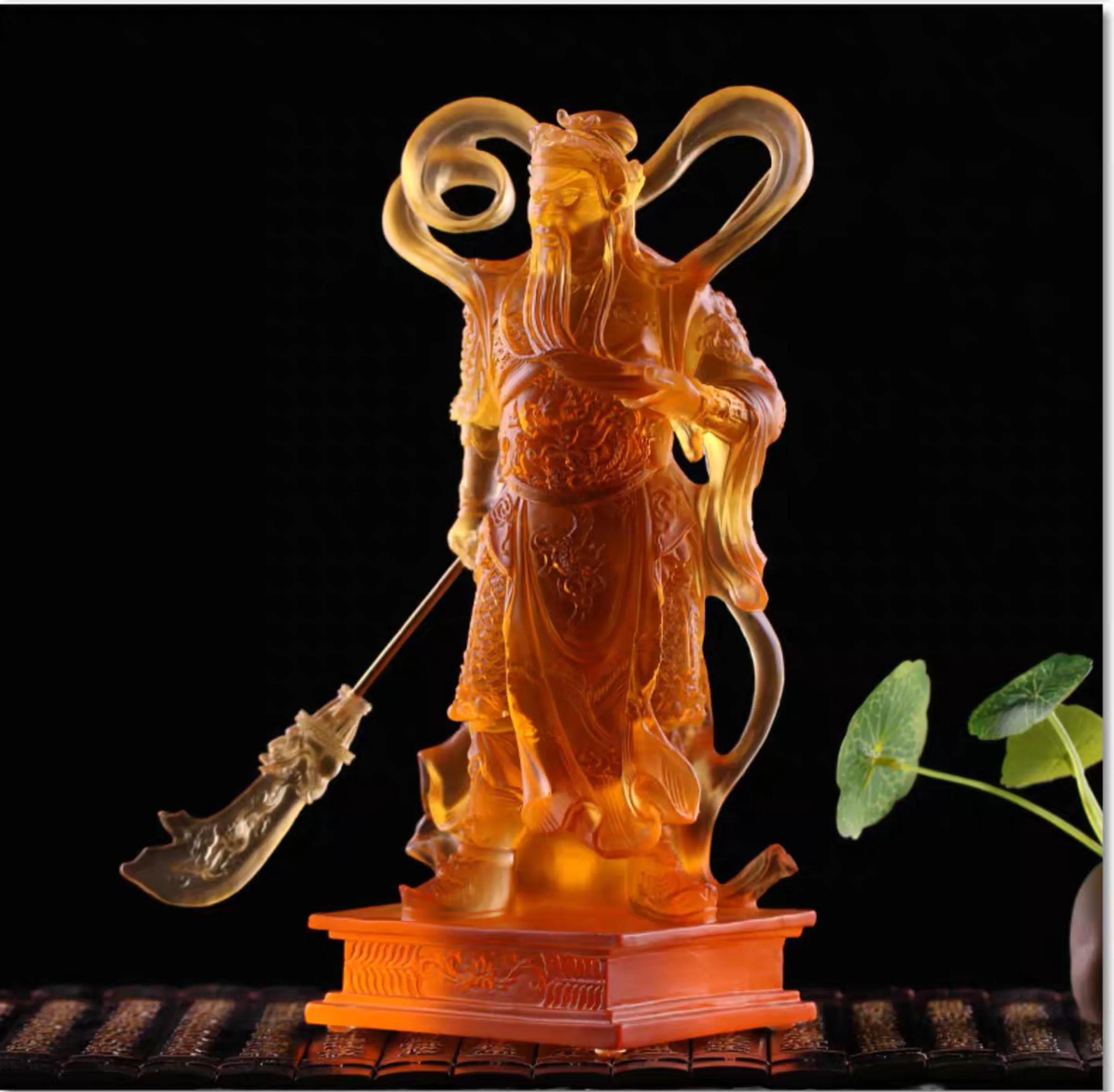 
 Оптовая продажа, украшения для дома в буддистском стиле, статуя Liuli Crystal Guangong, украшение фэншуй  