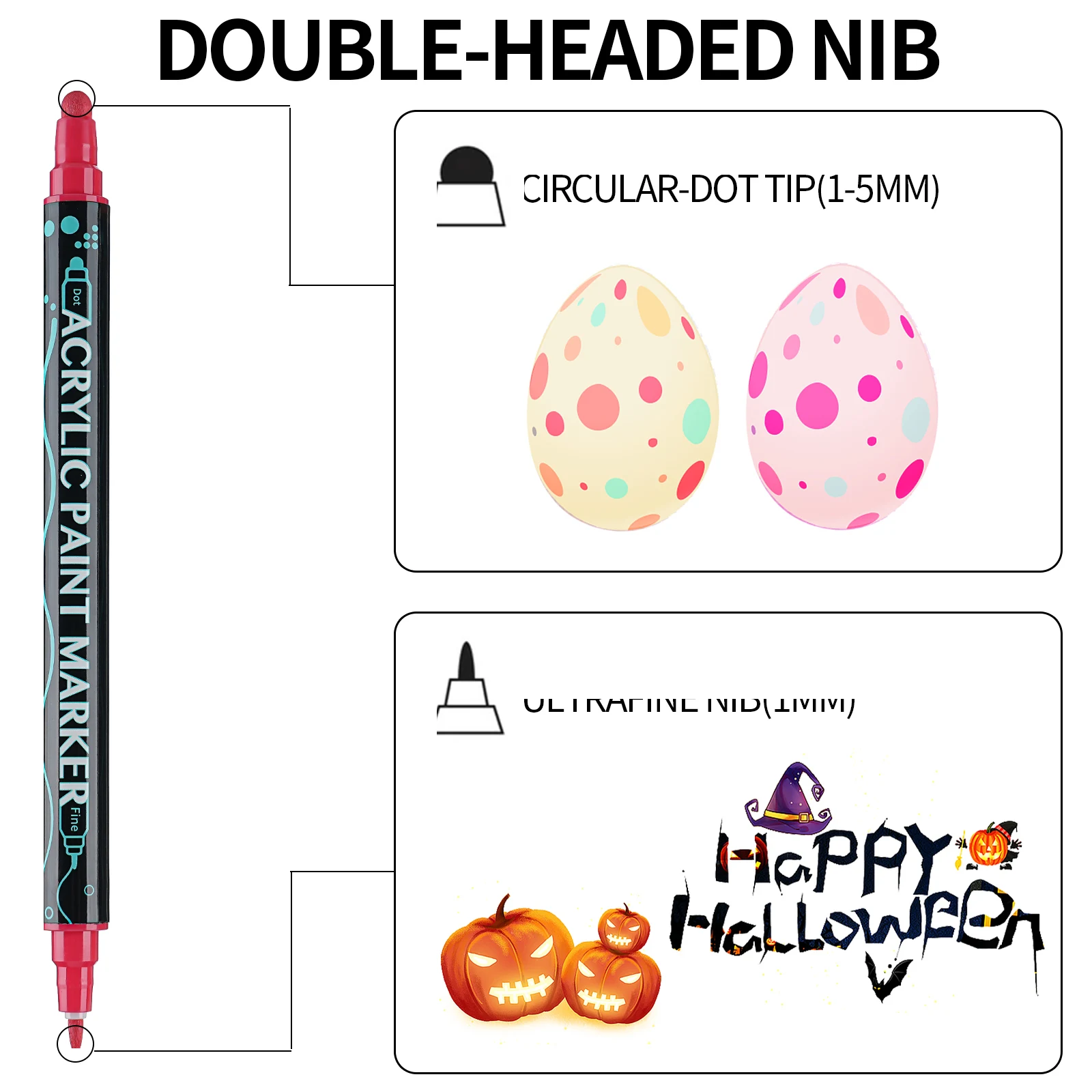 12/24/26/36 Colors Dual Tips Art Marker Drawing Acrylic Paint Marker Pens Set For Rock Painting Ceramic Glass Wood