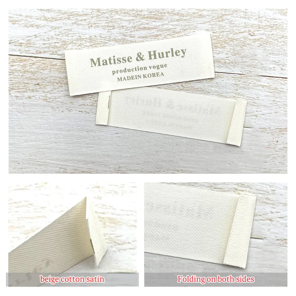 Factory Wholesale White Color No Logo Central Fold Woven Size Standard Labels Tags for Garment