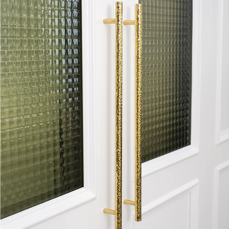 Чистая твердая латунная круглая кованая мебельная выдвижная ручка