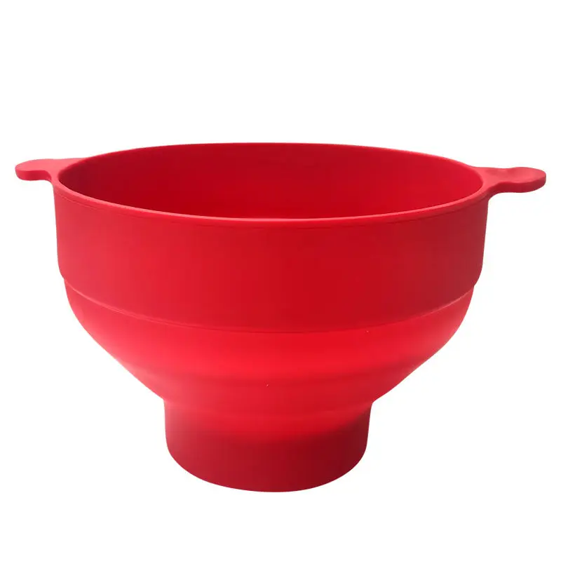 Silicone Foldable Bpa Free Microwave Collapsible Air Bucket With Lid Silicone Popcorn Microwave Popcorn Bowl Microwave