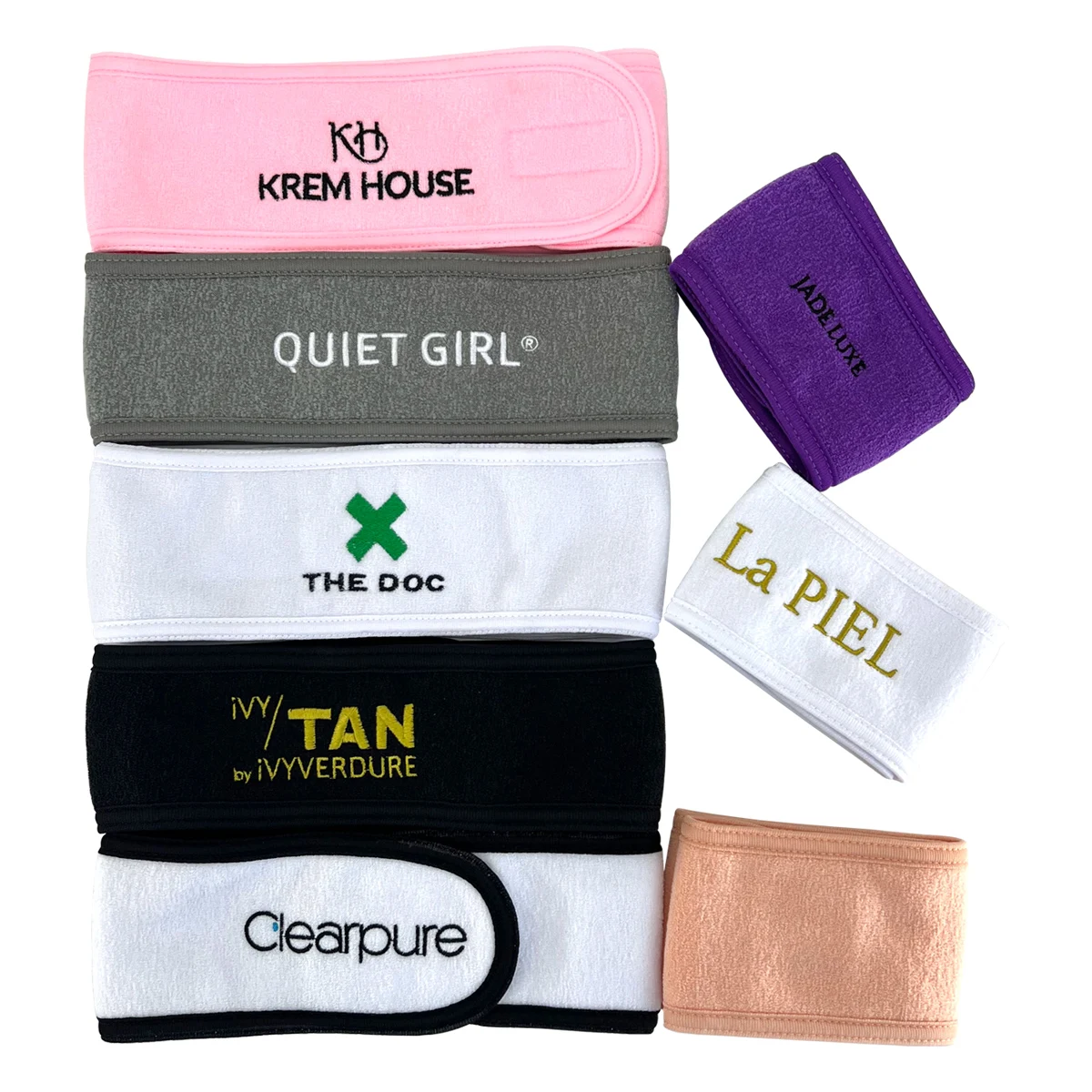 Женская повязка на голову с вышитым логотипом