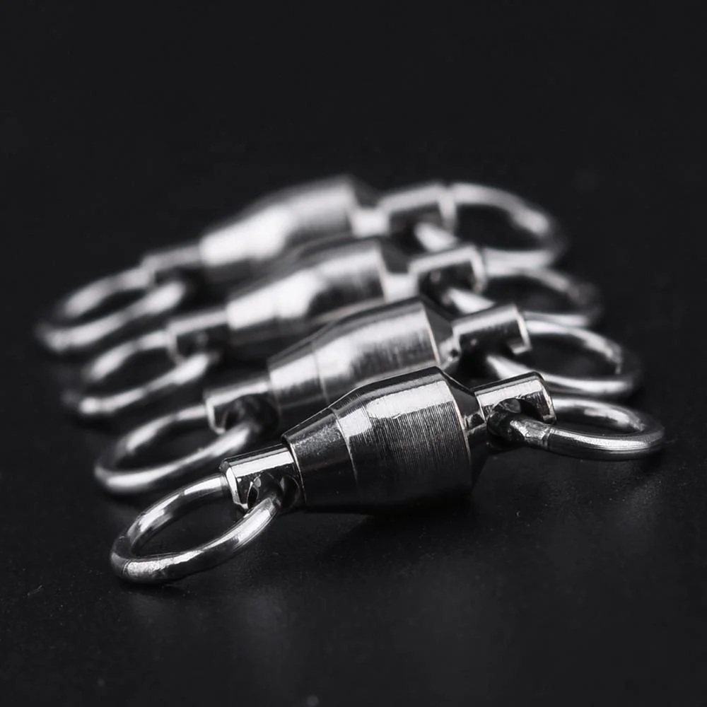 YM1804 BALL BEARING SWIVEL WITH SOLID RING High quality wholesale Fishing Snap Swivel Stainless Steel eyes ball bearing Swivels