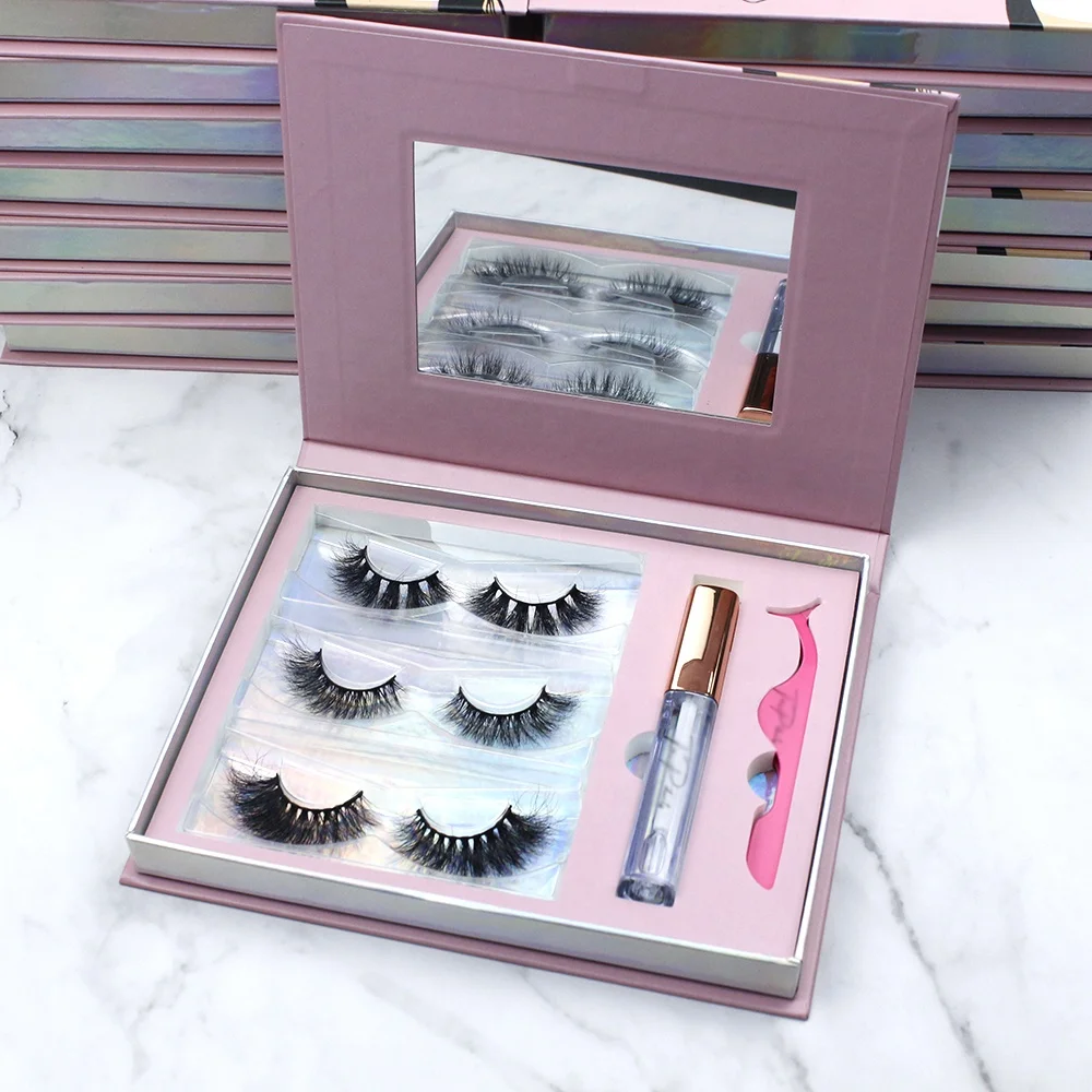
colash Real mink 3D lashes 3 pairs 5 pairs lash packaging boxes mini lash books wholesale false eyelash set 