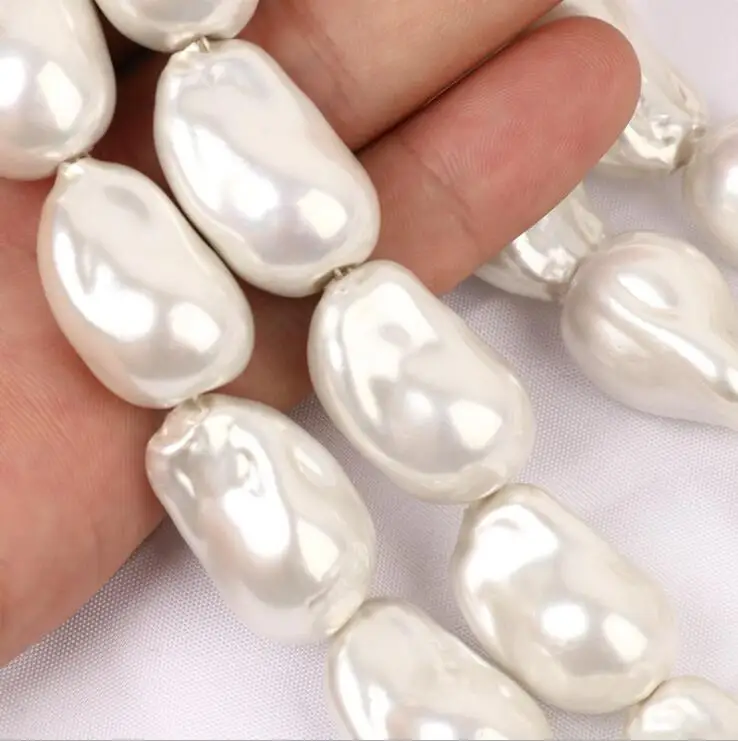 Wholesale baroque special-shaped large pearl 15*25mm water drop scallop pearl jewelry