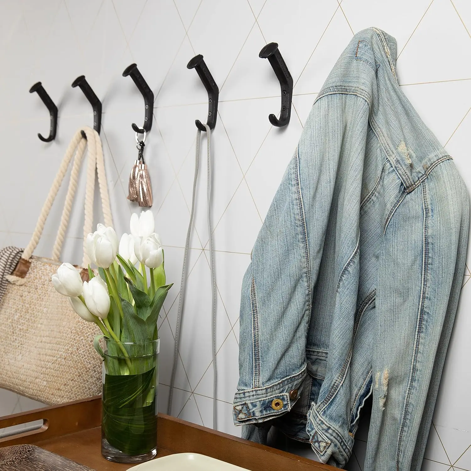 rustic cast iron wall mounted hanger hooks vintage heavy duty railroad spike hooks for hanging coat hat key bag