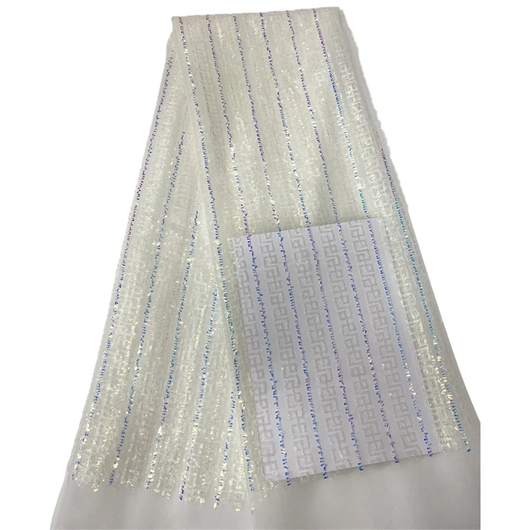 Special Pattern Sequined Lace Glitter Sequins Lace Fabric Embroidery Polyester Fabric