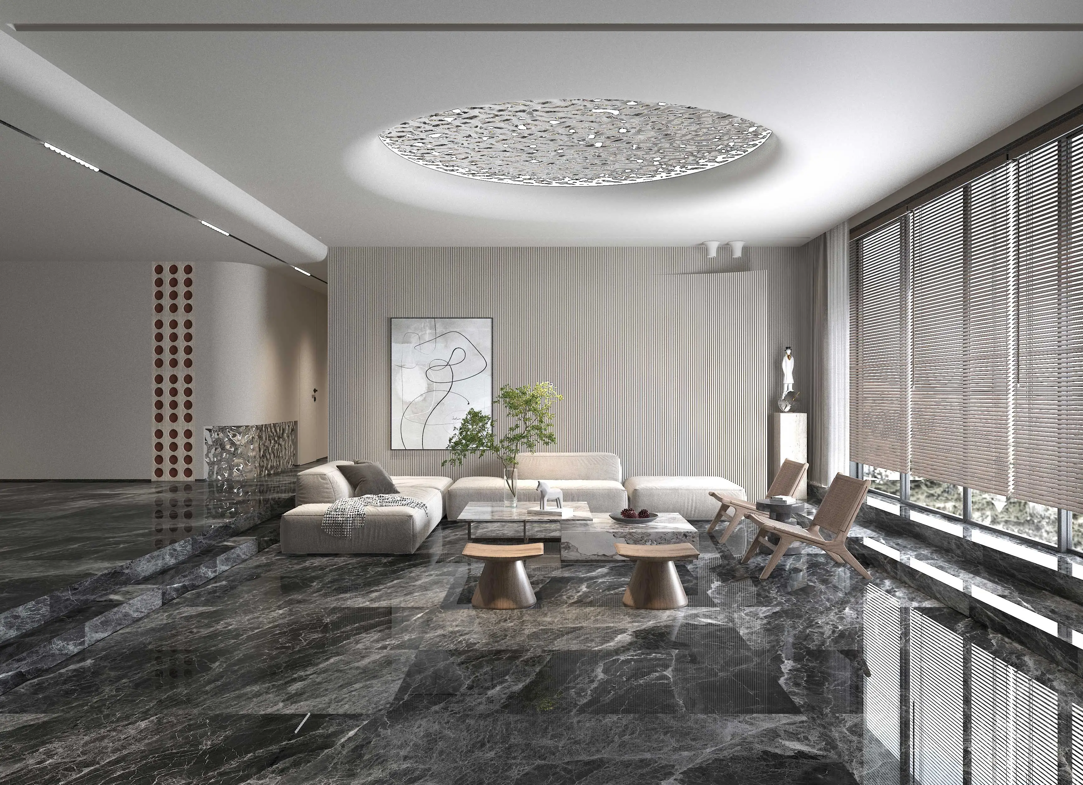 High-end Project 600x1200mm Big Size New Design Glazed Polished Porcelain Marble Floor Tile