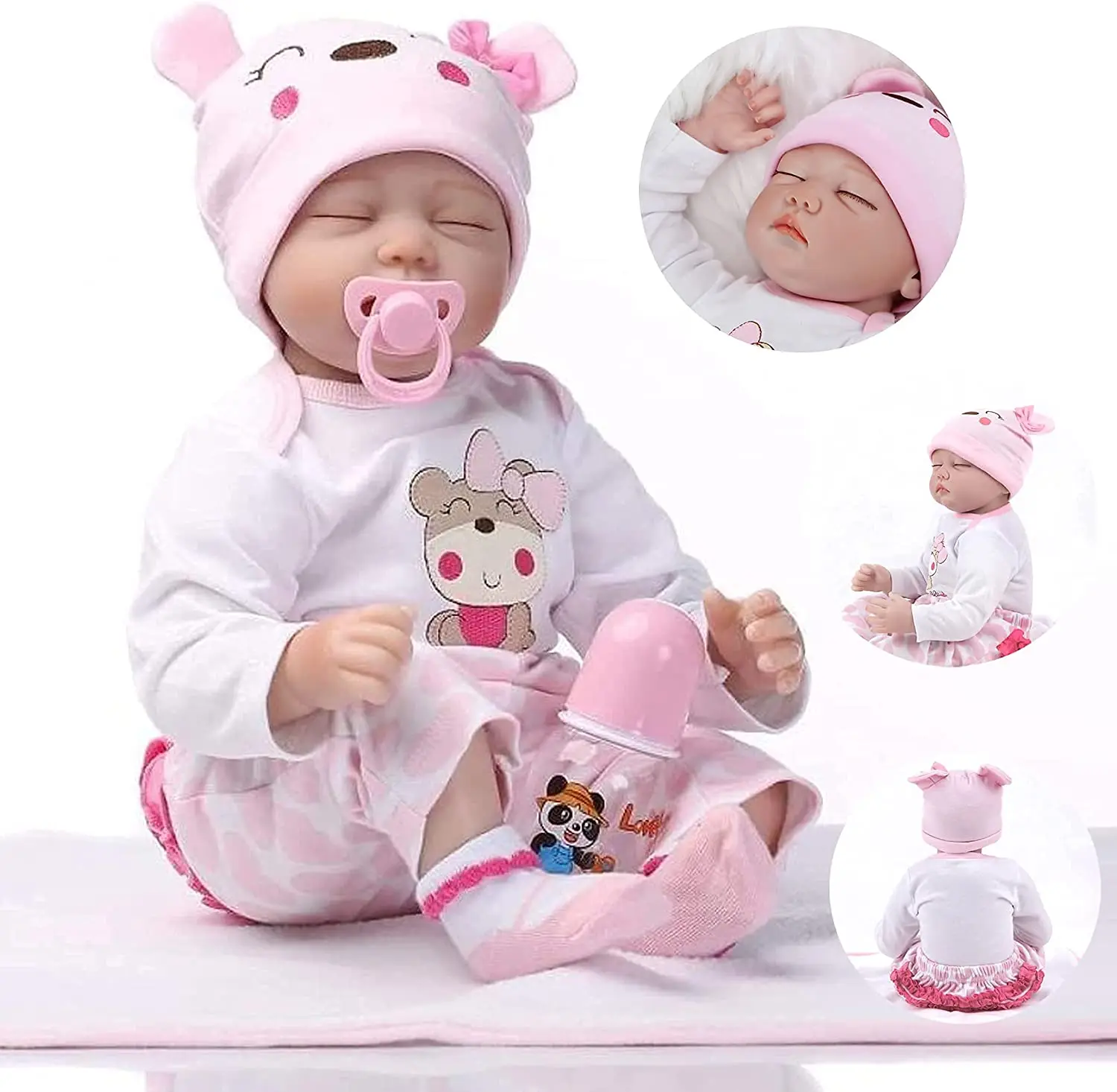 Кукла реборн Реалистичная, мягкая силиконовая виниловая кукла для новорожденных, 22 дюйма, ручная работа