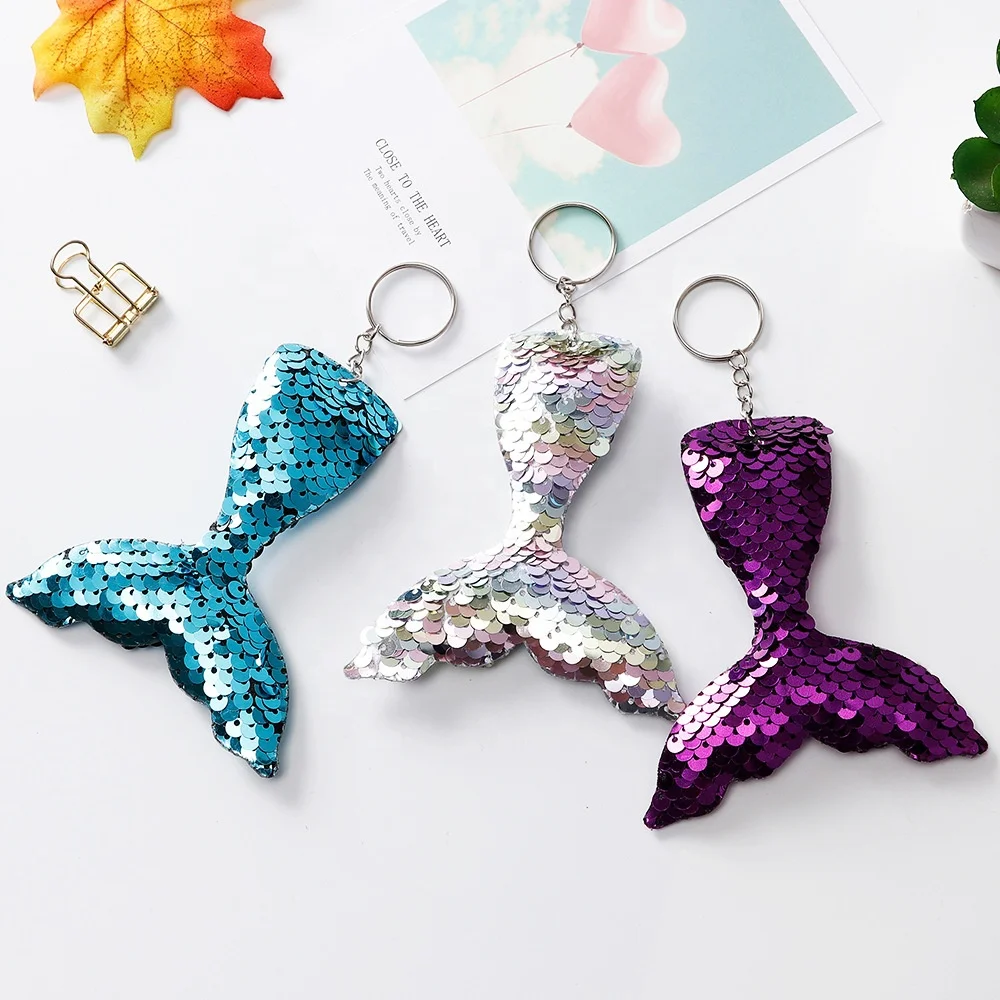 Креативные подарки на день рождения SJ0560, Женский кошелек с подвесками, красочные блестящие тканевые брелки с блестками и хвостом русалки, оптовая продажа