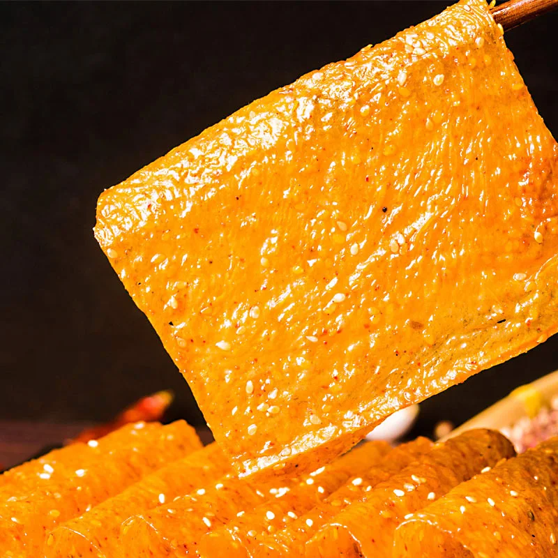 Китайская еда Genji продукты фасоли закуски оптом Пряная глютеновая закуска Latiao ломтик творога Пряная закуска OEM