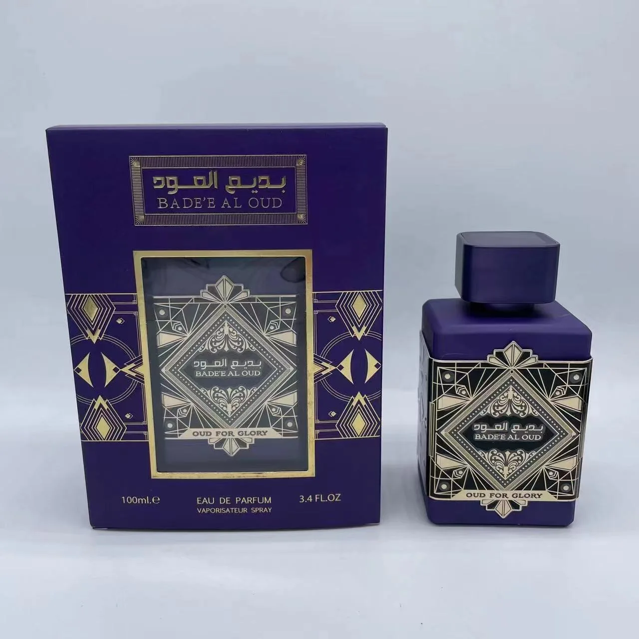 Парфюм Badee Al Oud For Glory от Lattafa 100 мл Eau De духи оптом фиолетовый арабский парфюмерный спрей