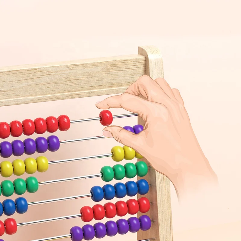 Popular Wooden Abacus Math Toy Rainbow Abacus Toy Mathematical Operation Toy For Child