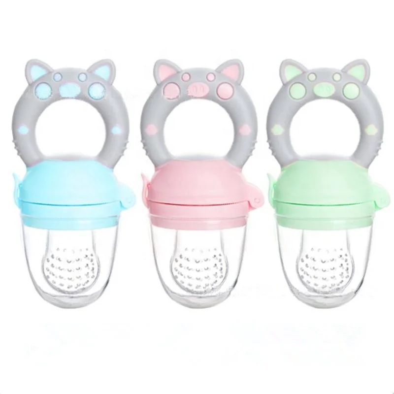 New Design Cute Pig Style Silicone Nipple Bpa Free Baby Food Feeder Fresh Fruit Pacifier