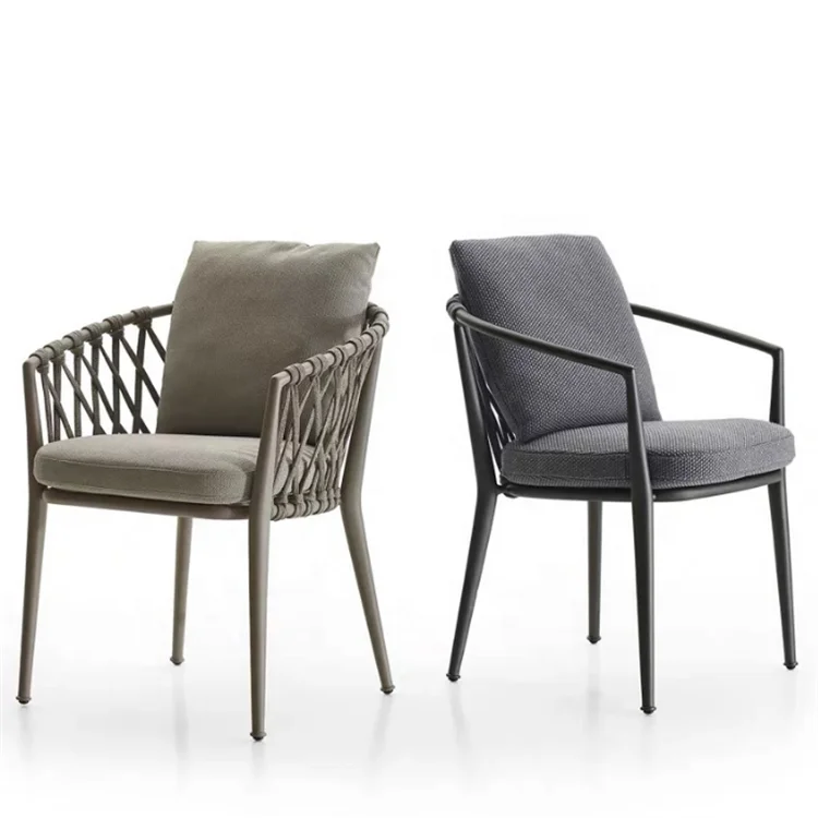Popular Design Chair Outdoor Furniture Luxury All Weather Aluminium Rope Garden Hotel Resort Restaurant Dining Chair