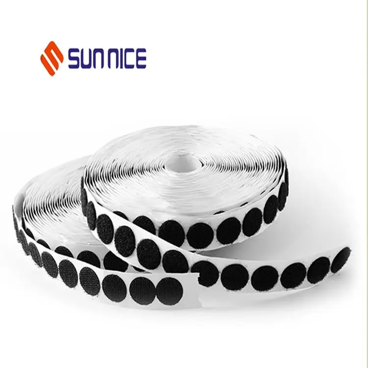 
Hot sell customized dots rectangle circle nylon strong adhesive hook and loop 