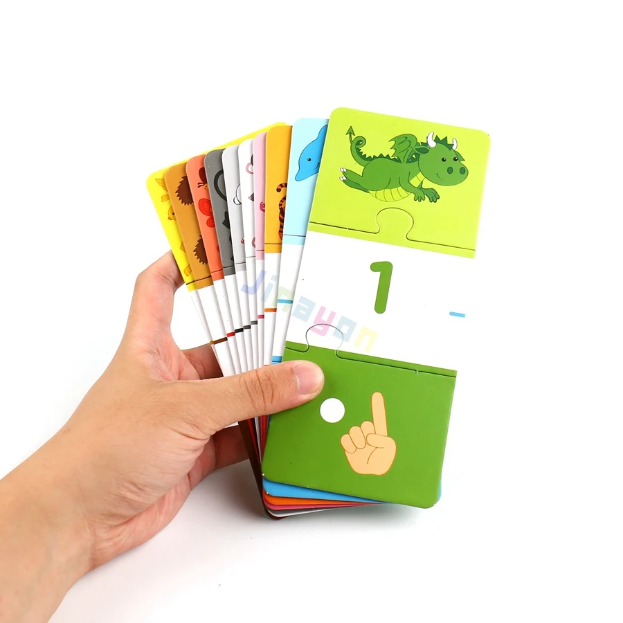 Custom Animal Educational Domino Flash Cards Jigsaw Puzzles for Kids Number Cognition Brain Training Top Quality