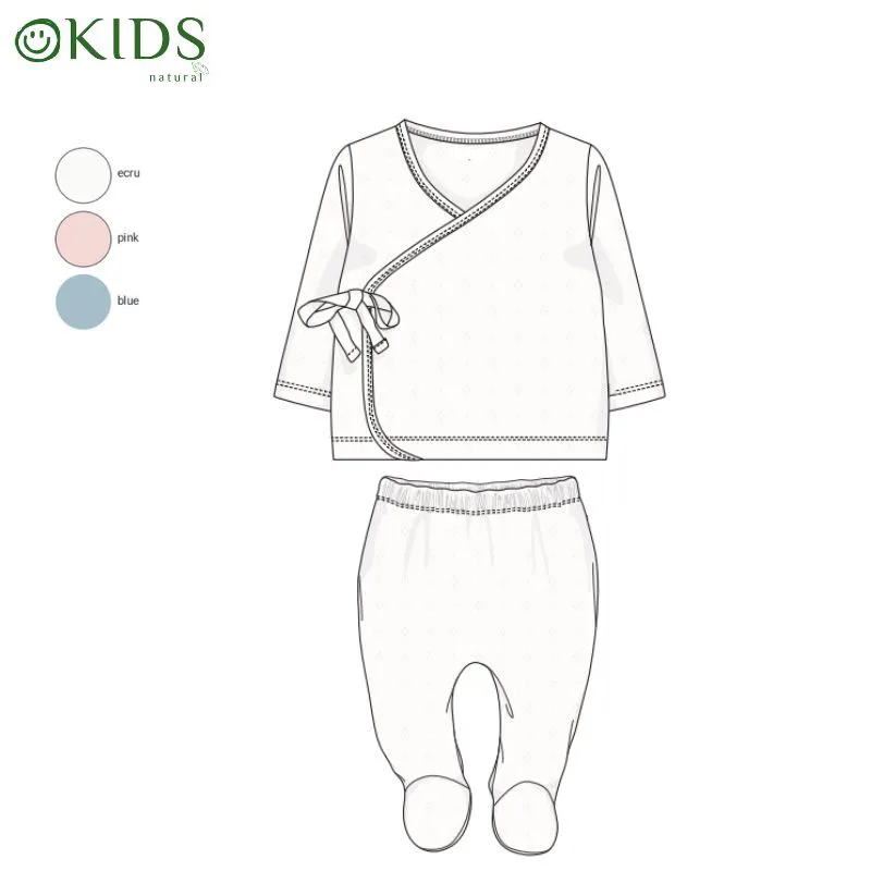 Unisex Gift Set Footie Newborn Baby Clothes White 100% Organic Cotton Baby Kimono Set