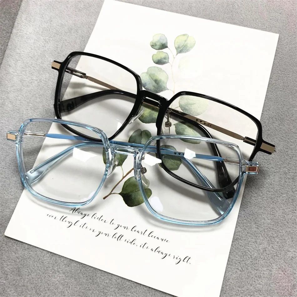 fashion woman anti blue light glasses gold black pc alloy large size lunettes antireflet 2024 girls eyeglasses photochromic
