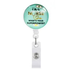 hot sell crystal epoxy retractable badge reels custom badge scroll nurse student office badge reel ID holder With Alligator Clip