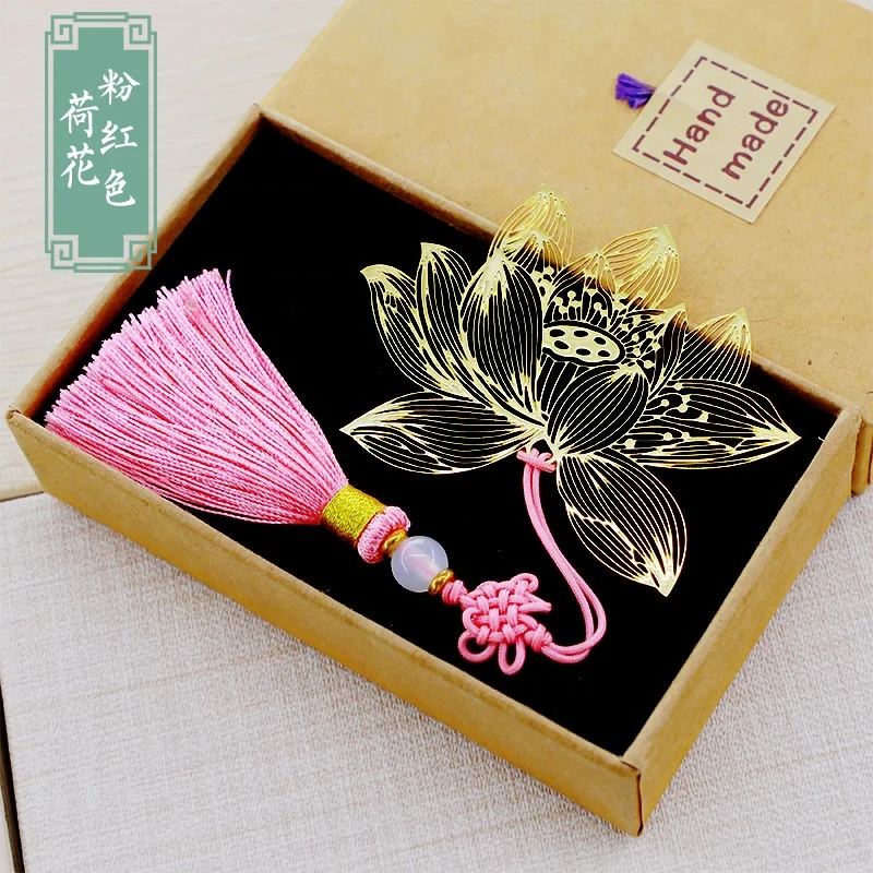 
Lotus Flower Bookmark Lotus Bookmarks Fancy Student Bookmark with Tassel 