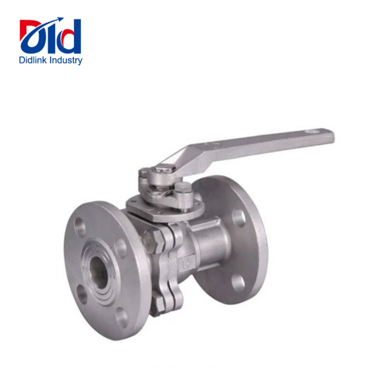 Stainless steel 2 way ball valve with hand lever flange connection