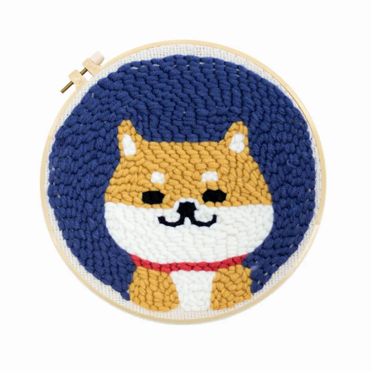 Charmkey 2021 Wholesale Diy Punch Needle Embroidery Kit Cross Stitch Handwork Set