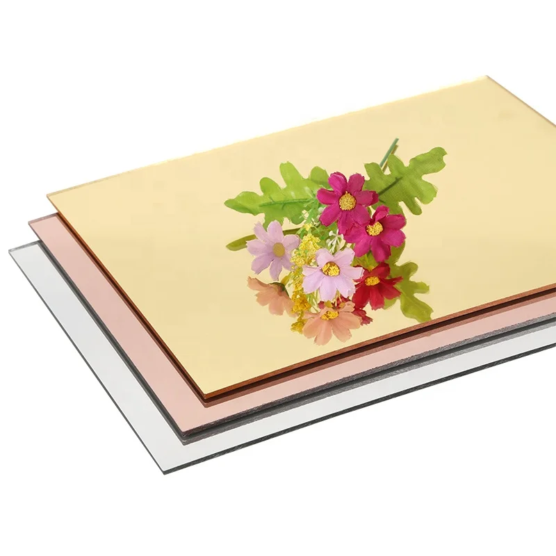 TOME 4*8ft 1.22*2.44m Golden Cutting Flexible Acrylic Mirror Sheet 2mm for decoration advertising gold plexiglass