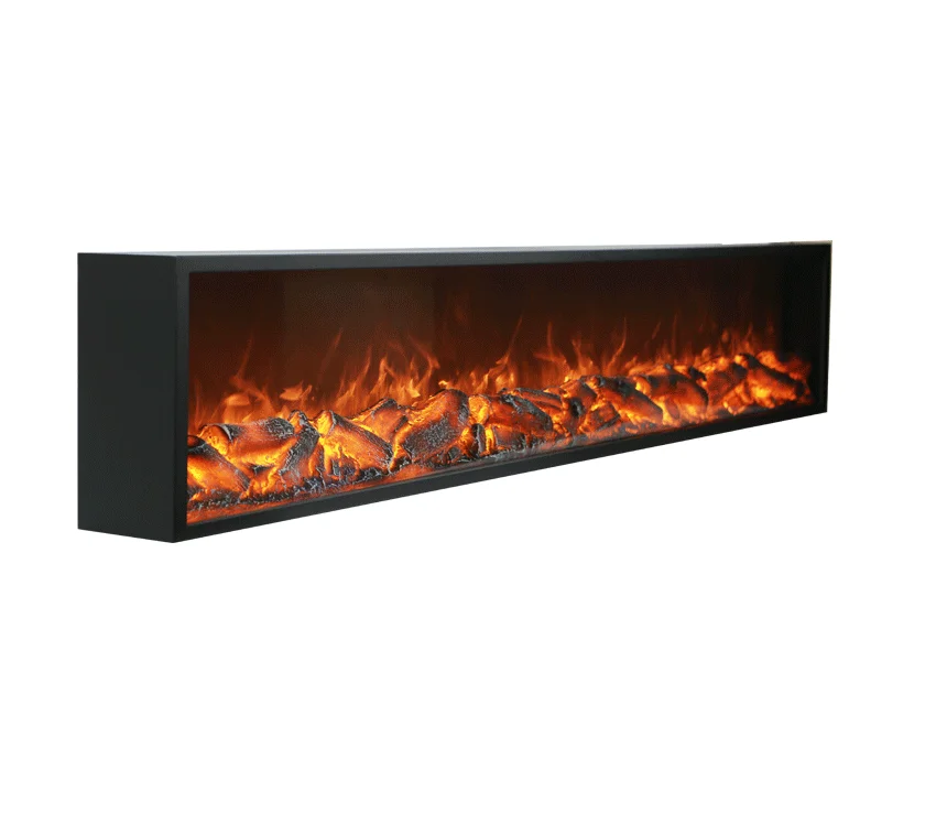 Luxury artificial fake wood indoor electric fireplace recessed electric fireplace