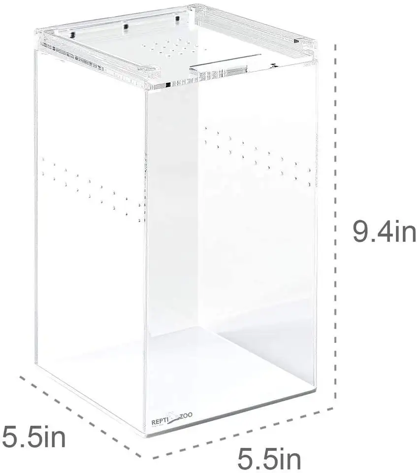 clear acrylic reptile breeding box pet cage for Tarantula Scorpion Sling Isopods Lizards Roach