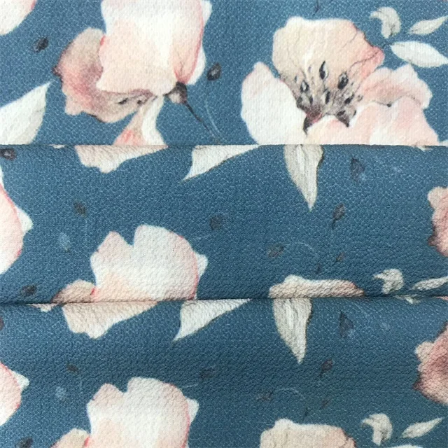 
Cheap polyester seersucker digital printing fabric fashionable flower printing fabric 