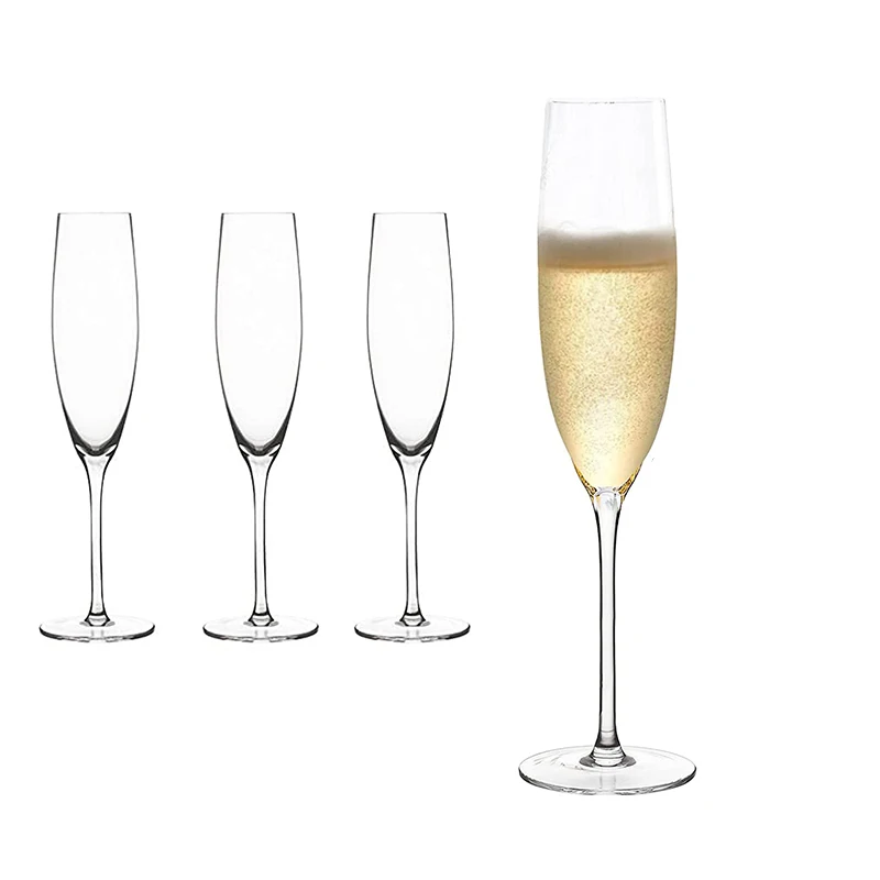 Premium Hand Blown Glass Crystal Flutes 100ml-300ml Goblet Champagne Glass for Wedding Thanksgiving Party Cocktail Cups
