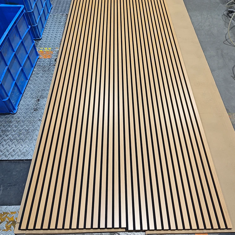 Flame Retardant Soundproof Material Acoustic Panel Wooden Fluted Wall MDF Slat for Recording Room