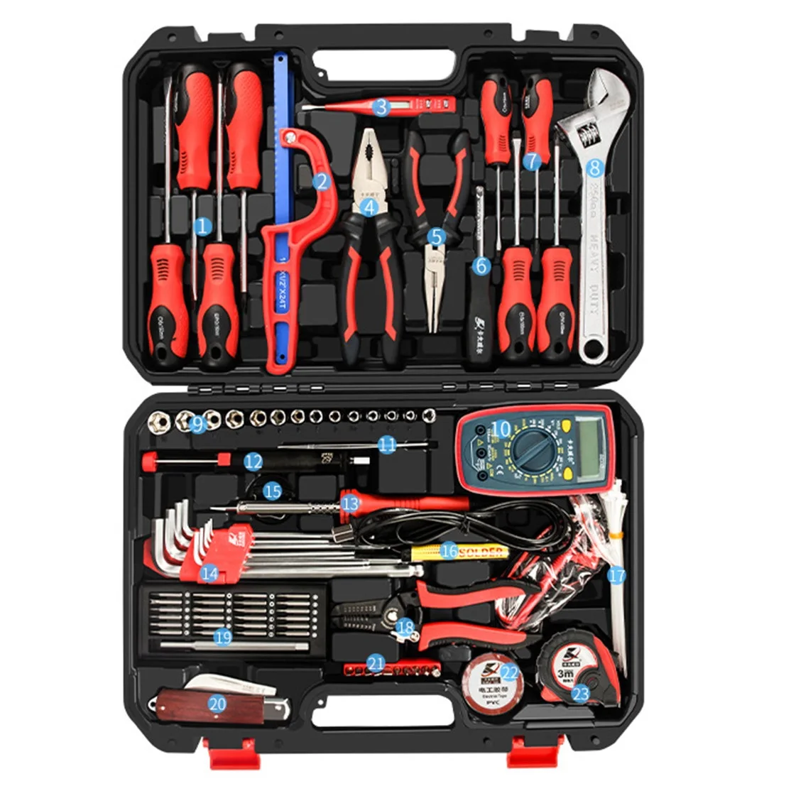 Набор электронных и электрических инструментов из 61 шт. мультиметр-тестер для обслуживания телекоммуникаций ежедневный набор дома