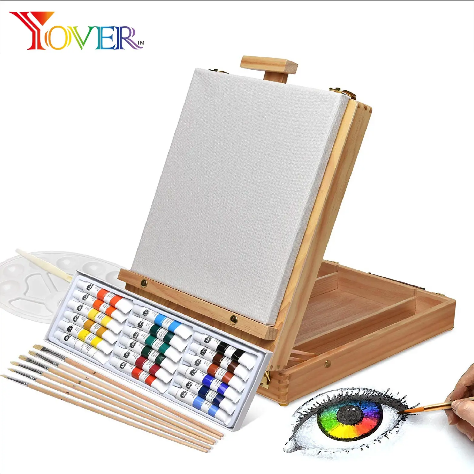 On line Best Seller 34pcs Wooden Easel Painting Art Set