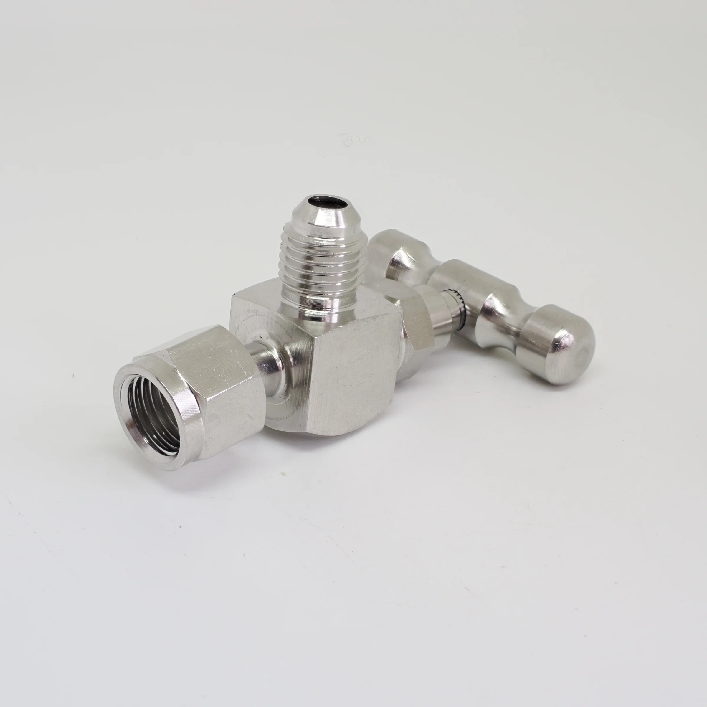 1/4'MFL Stainless Steel Needle Valves Ball Structure 1/4'Male flare X1/4' female flare swivelw/shut off valve