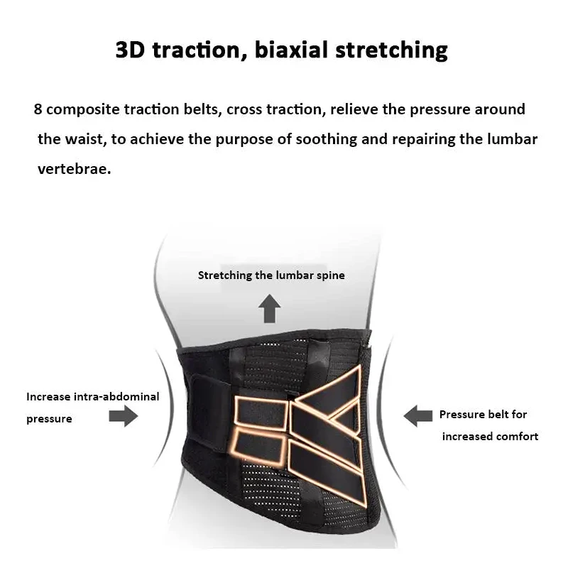 Private Label Removable Bone Gray Lumbar Decompression Lower Back Straightener Brace Waist Belt Support