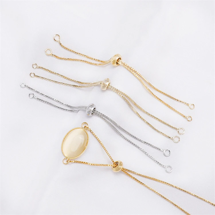 Bracelet Preserving Chains Plated Adjustable Fixed Bead Universal Extension Chain Copper Custom Real Gold Color PVD 18k Gold