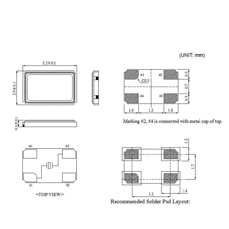 CHIPSUN Xtal 26 MHz SMD Units 3.2*2.5 12pF 10PPM 25MHz Quartz Crystal Resonator passive components
