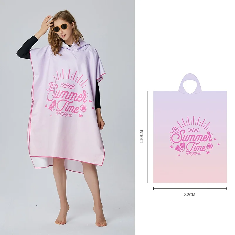 custom made microfiber hooded beach poncho towel 100 microfiber surf changing robe swim towel wetsuit beach poncho for adults