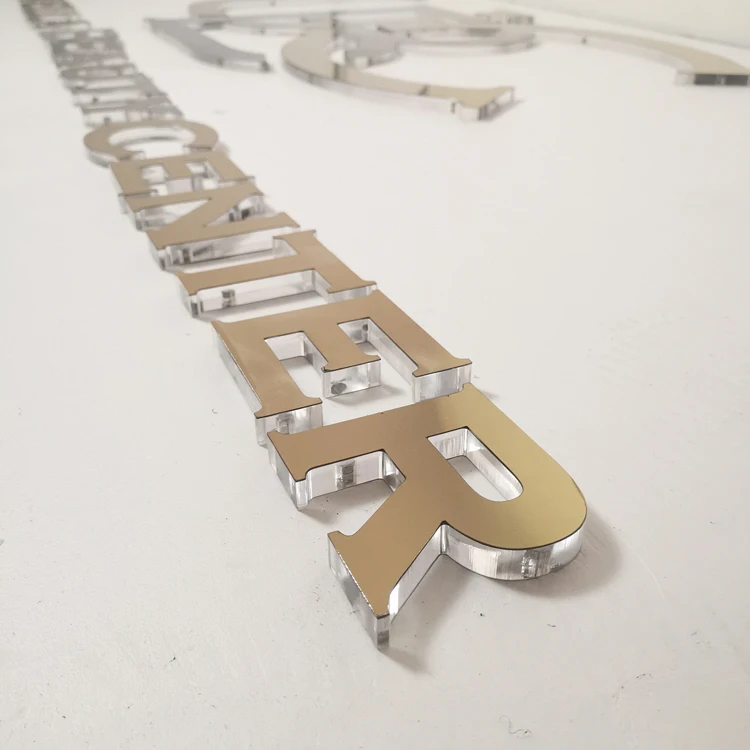 Custom gold acrylic sign acrylic letters large fillable acrylic letters