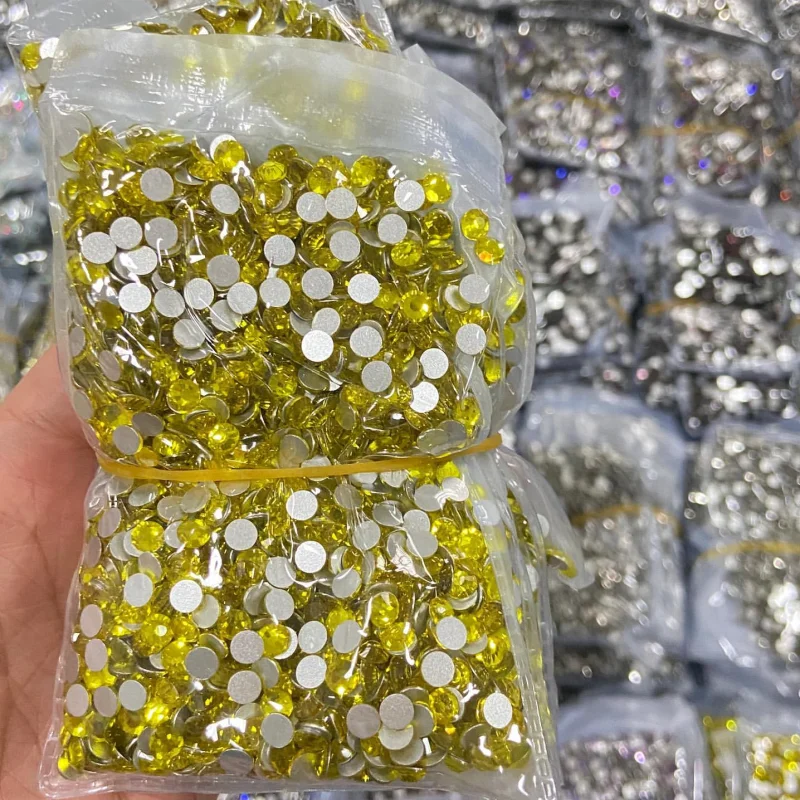 Super Glitter Strass Glass Rhinestones Flat Back Non Hotfix Rhinestones For Nail Art Fabric Garment