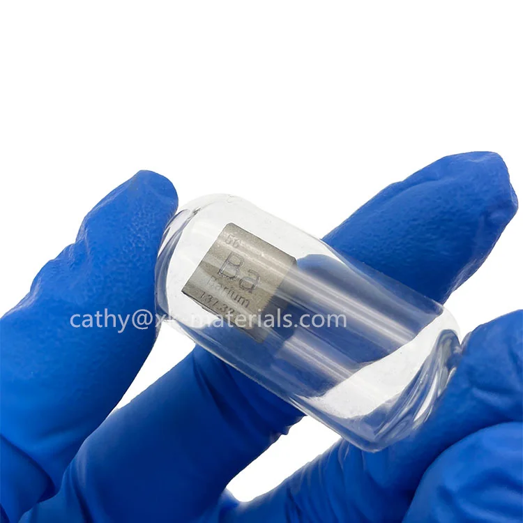 Rare Earth Elements Barium (Ba) Cube 99.9% Glass Sealed 10mm Density Pure Barium In Glass Ampole