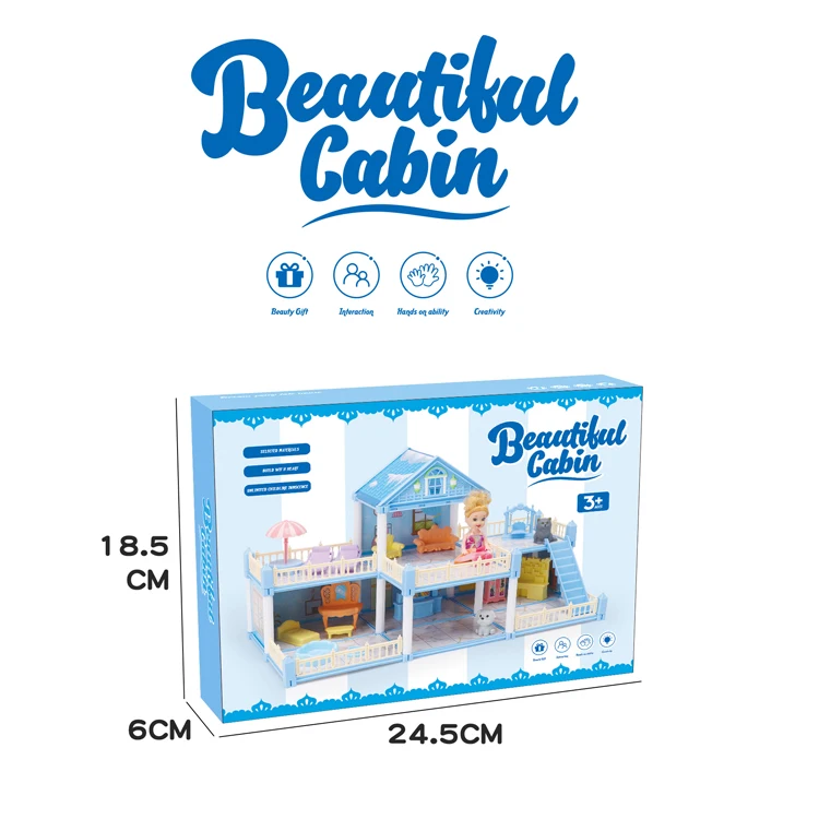 Hot Selling DIY Doll House With Furniture Miniature House Assembling Toys For Kids